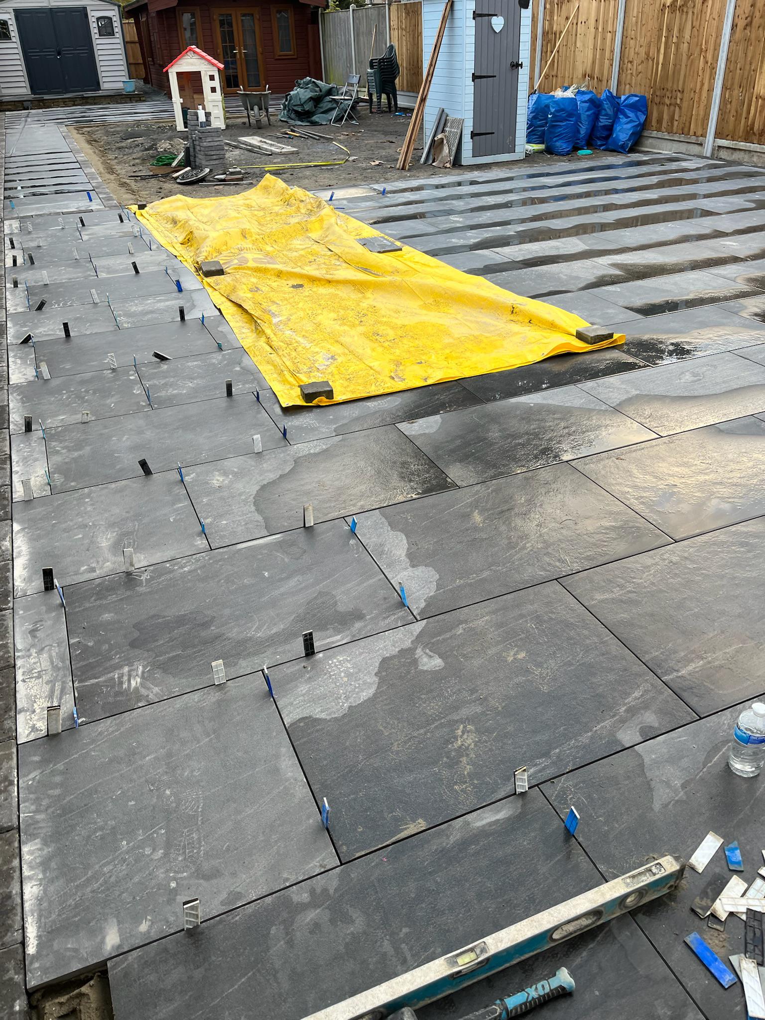 Anthracite Porcelain Patios with Connecting Path