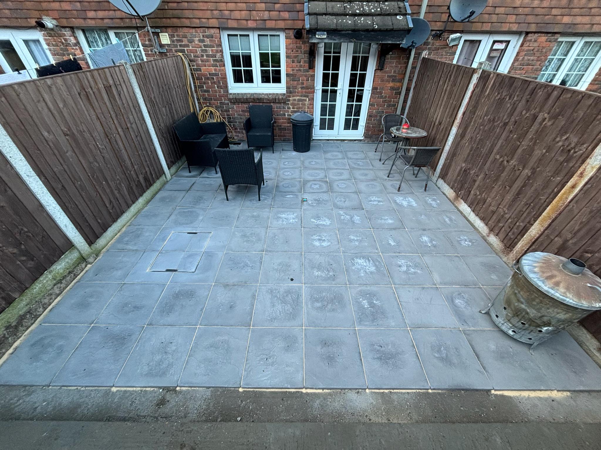 Budget-Friendly Dark Grey Slab Patio finished photo 6