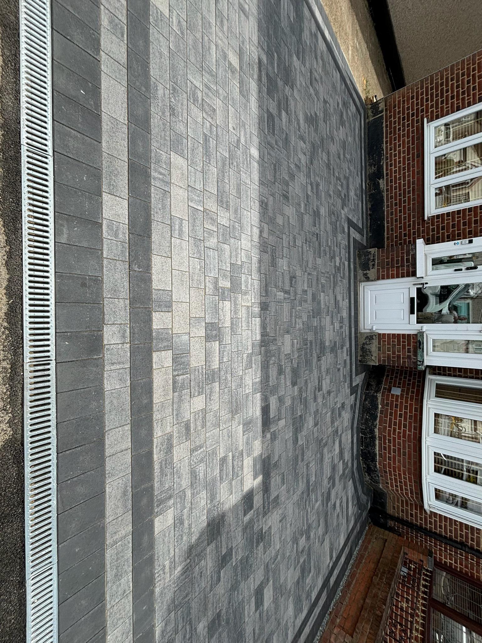 Silver Grey BarleyStone Block Paved Driveway finished photo 3