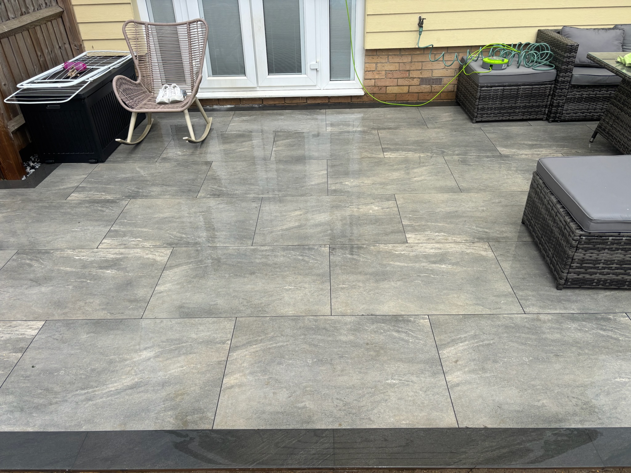Earthcore Grey Porcelain Patio with Slim Border